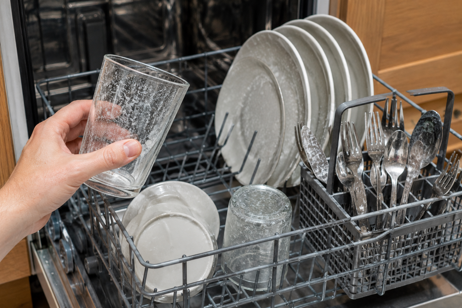 Qué hacer si el lavavajillas deja restos blancos