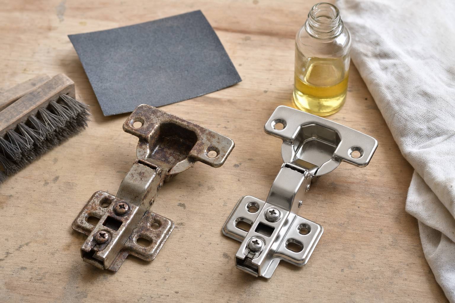 Cómo reparar una bisagra oxidada de armario