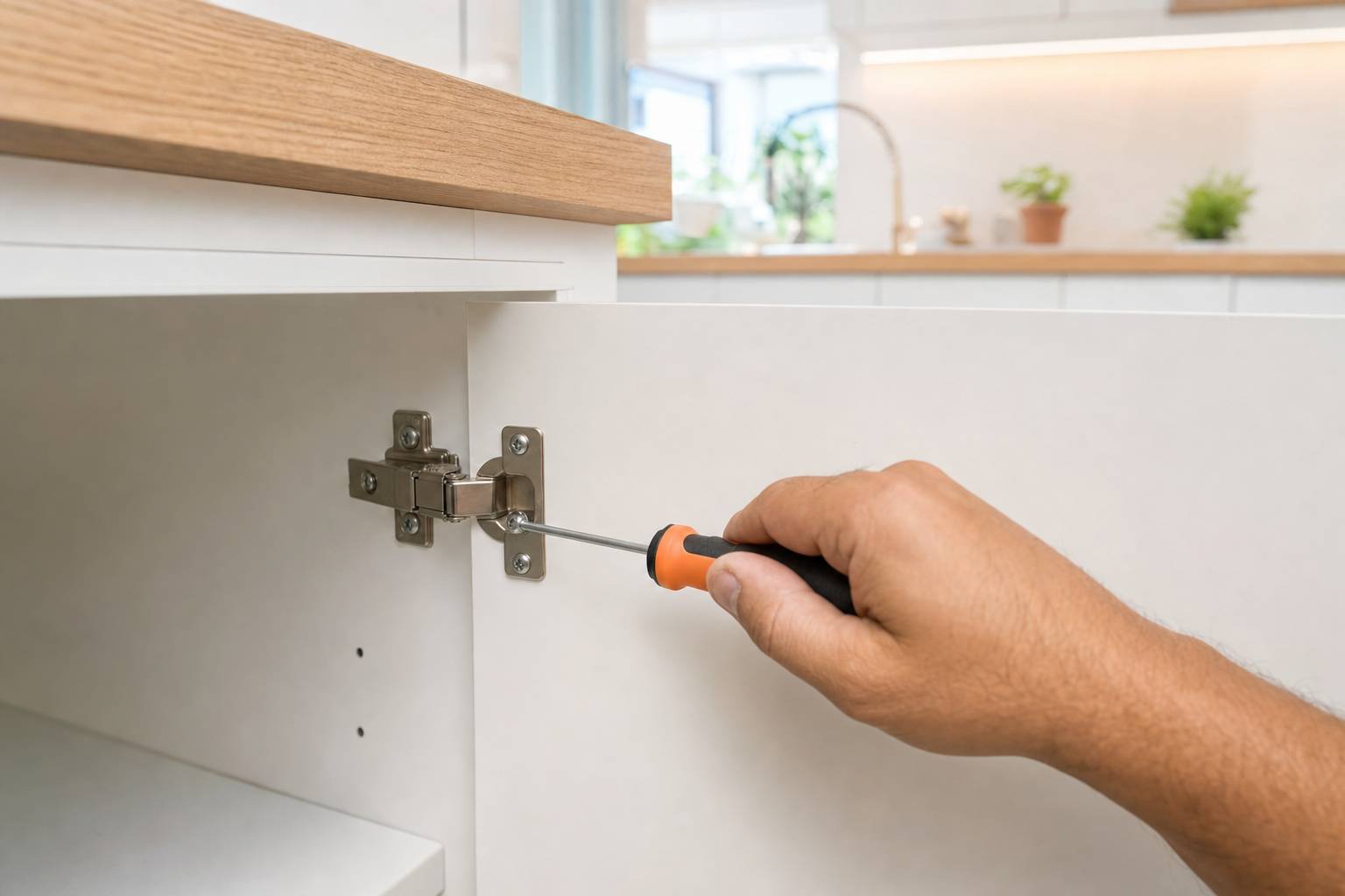 Cómo reparar una puerta de cocina descolgada
